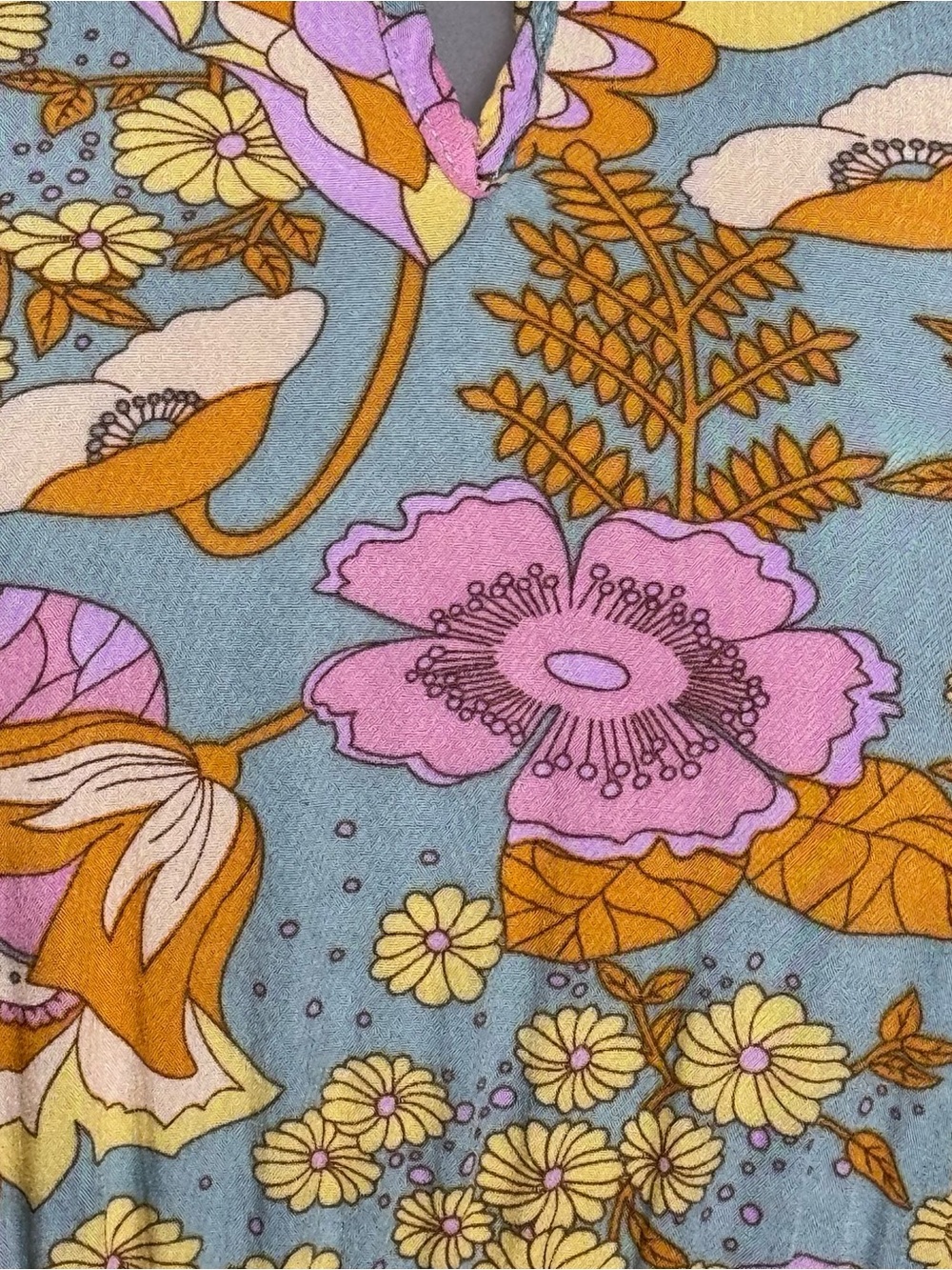 Halter Floral Maxi Dress in Pink, Mustard & Gray - Picture 7 of 10